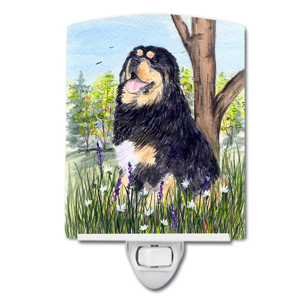 Caroline'S Treasures Ss8106Cnl Tibetan Mastiff Ceramic Night Light Compact, Ul-Certified, Ideal For Bedroom, Bathroom, Nursery, Hallway, Kitchen, 6X4X3, Multicolor