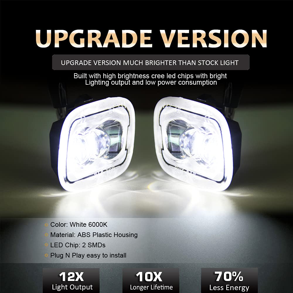 D-Lumina Led Side Mirror Puddle Light Assembly Compatible With Fo-Rd 2015-2021 F-150 2017-2021 F-250 F-350 Super Duty, Under Mir