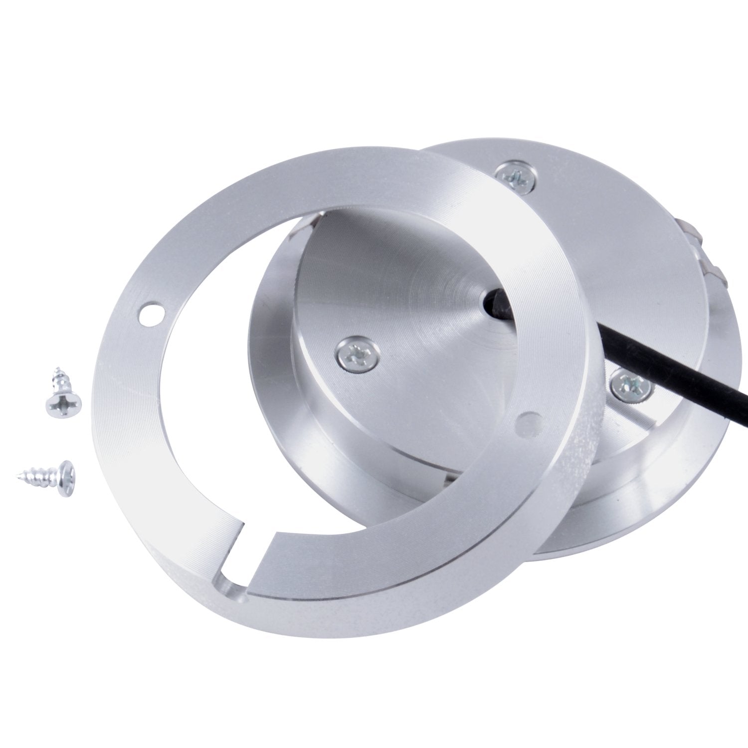 ABI 3W LED Puck Light, Warm White 2800K, 240lm, Stainless Steel, Model PUCK-D-3000K, For Under Cabinet & Showcase Lighting