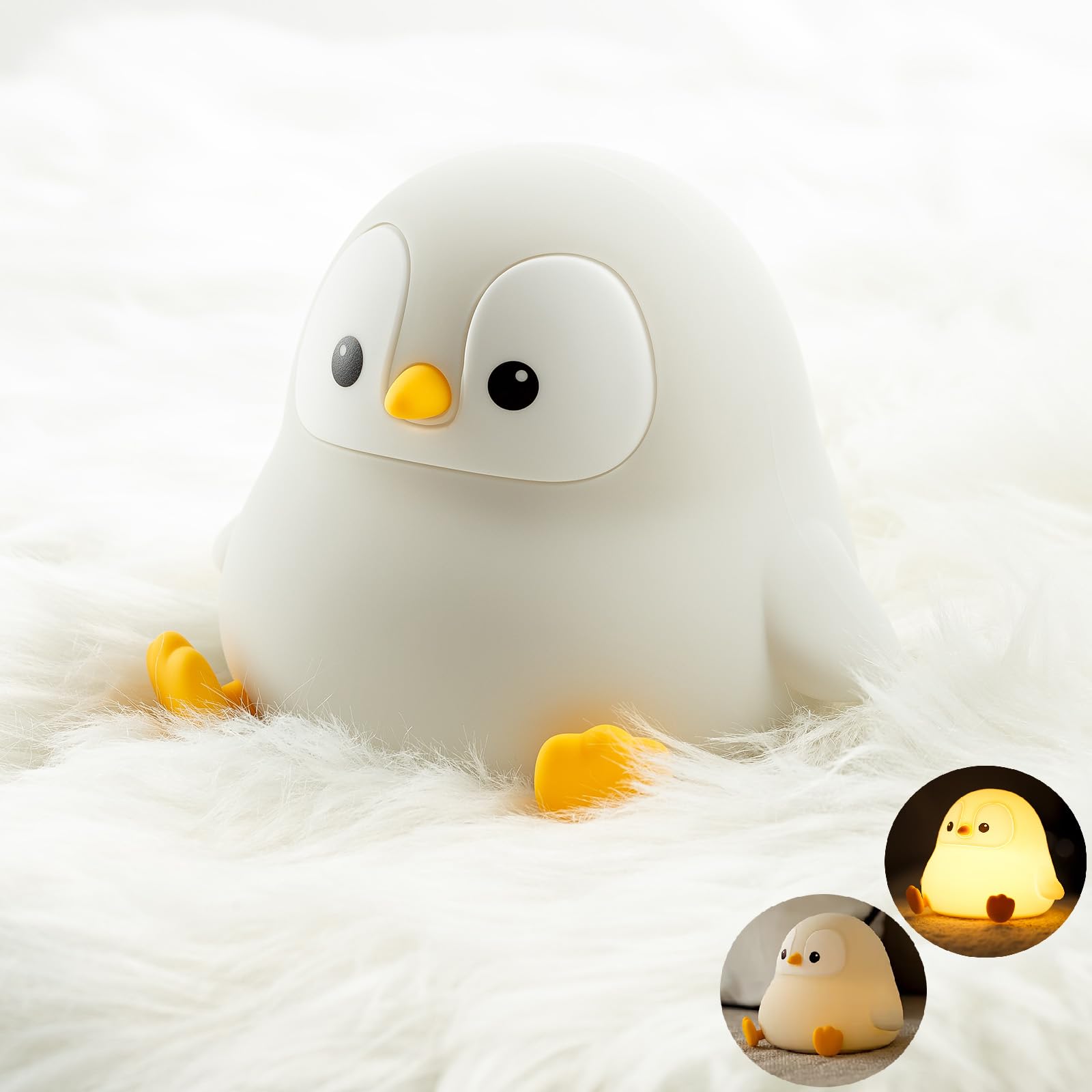 Penguin Night Light For Kids  Cute Penguin Lamp Silicone Baby Nursery Night Lamp  Dimmable Squishy Touch Bedside Lamps  Adorable Rechargeable Animal Lamps Gifts Kawaii Room Decor For Kids Girls Boys