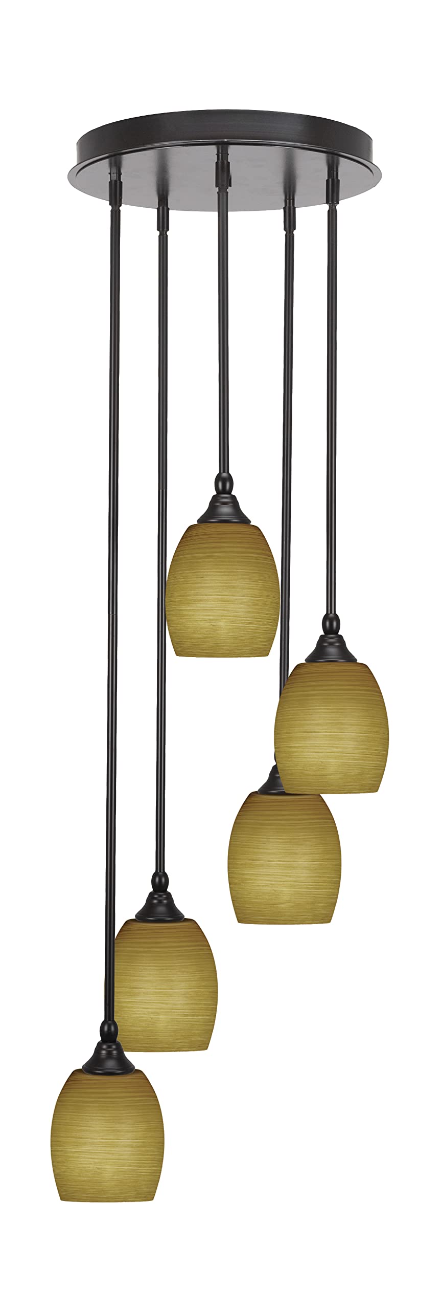 Empire 5 Light Cluster Pendalier in Espresso Finish (2145-ES-625)