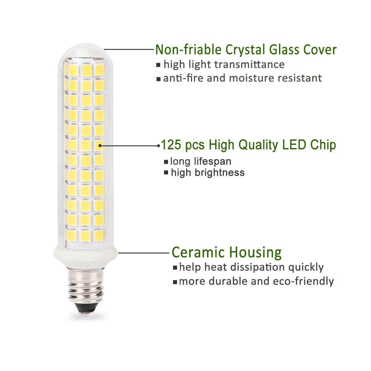 G Mgy Oled E11 Led Bulb, 9W, Dimmable, 1100Lm, 6000K White