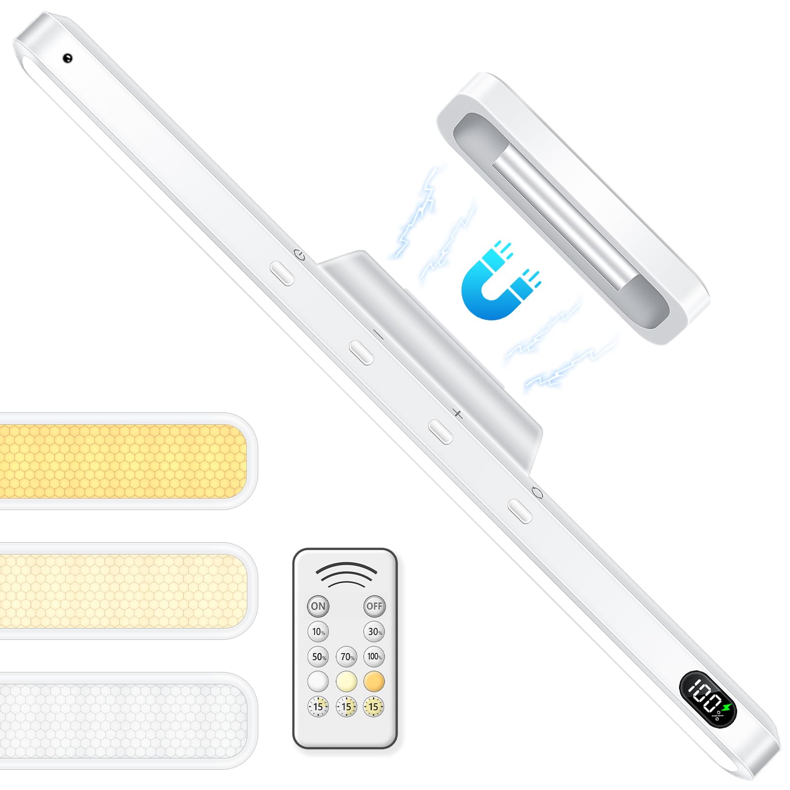 WILLED 3W Led Light Bar with Remote Control, Eye-Friendly Vanity Lights, 3 Color Temperatures Mirror Lights, Button Control Magn