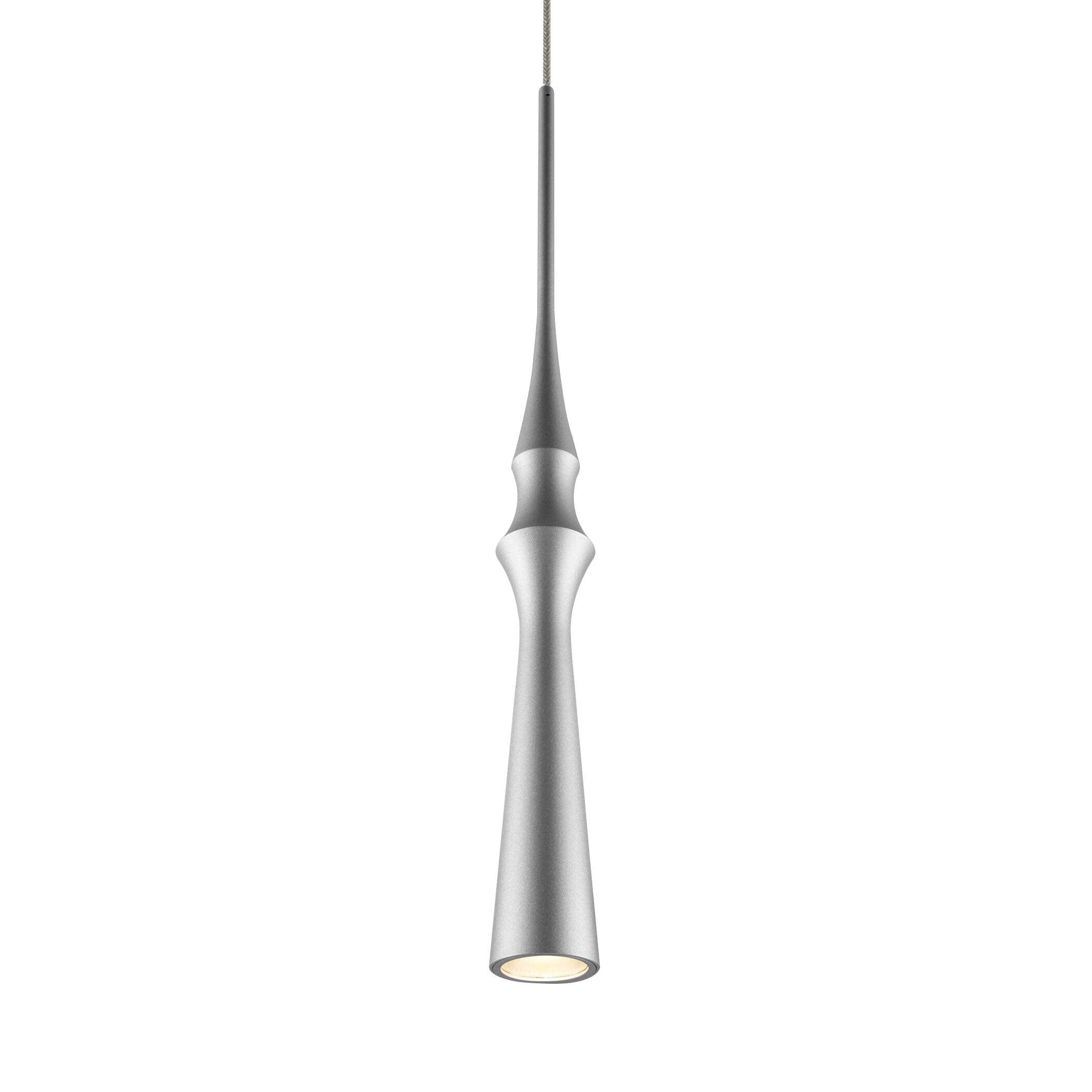 VONN 5in Pendant Lighting Fixture, Integrated LED, Aluminum, Silver, Model VMP26710AL, 5.25inL x 5.25inW x 81inH