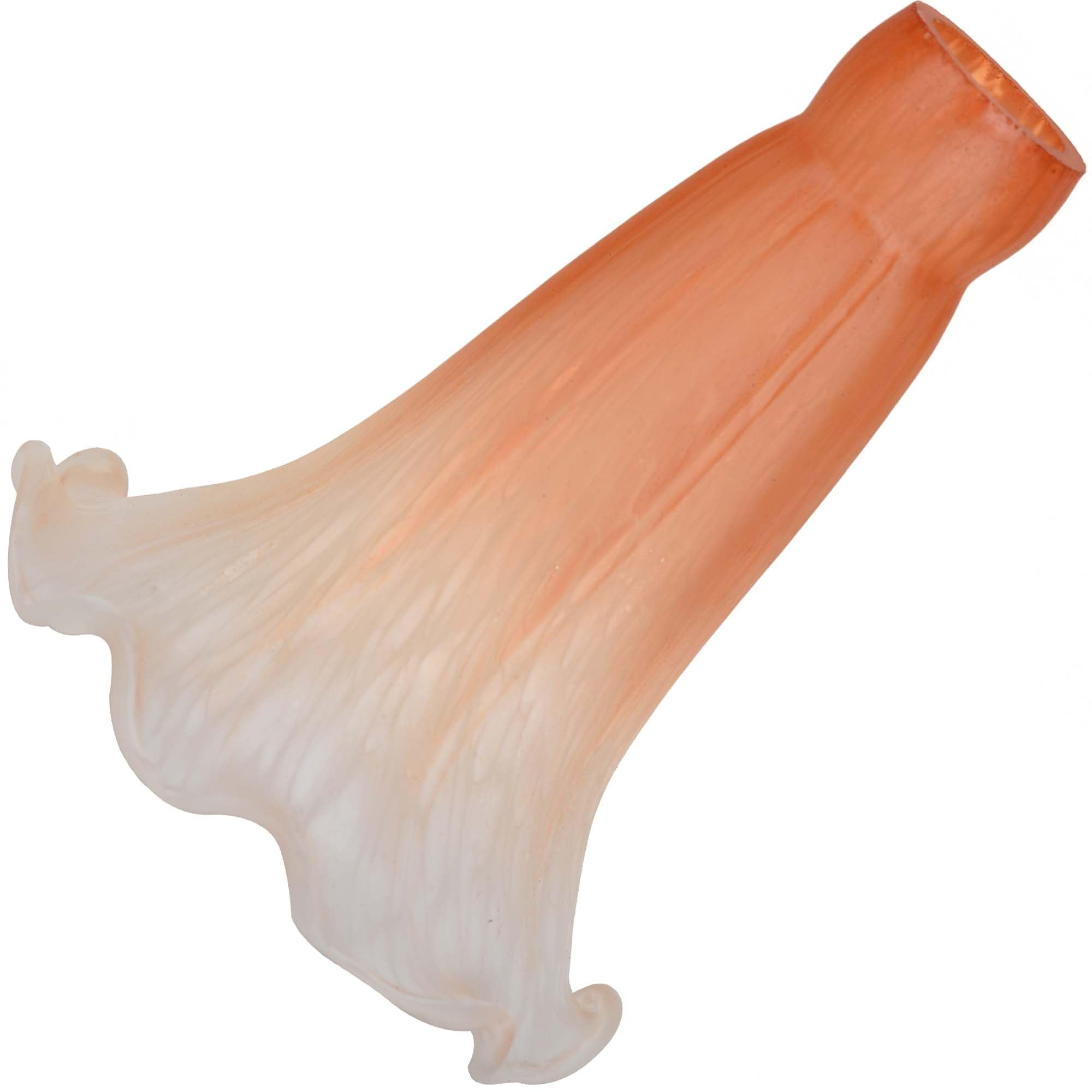 Bieye LS01S Lily Flower Blown Glass Lampshade (Orange White, Opening I.D. 0.87'' x O.D. 1'')