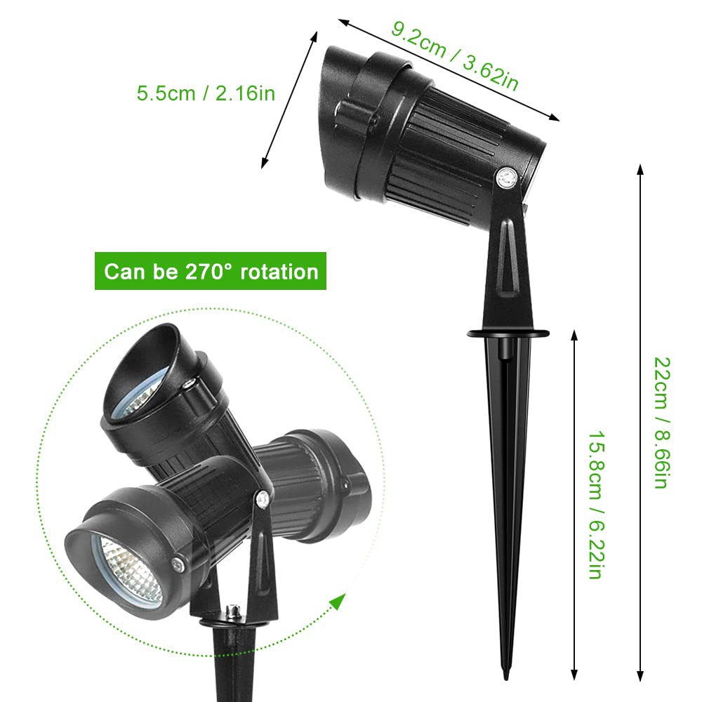 Lightingwill 5W Landscape Lighting  Warm White 3000K-3500K  Dc 12V Led Low Voltage Landscape Lights  Ip65 Waterproof Pathway Lights For Outdoor Garden  Yard  Fence  House  Lawn  Tree  Flags (8 Pack)