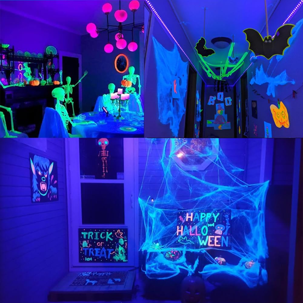 Solhice Black Light String Lights - 80ft, 300 LEDs, Remote Plug-in for Indoor Décor, Model HG00240-R