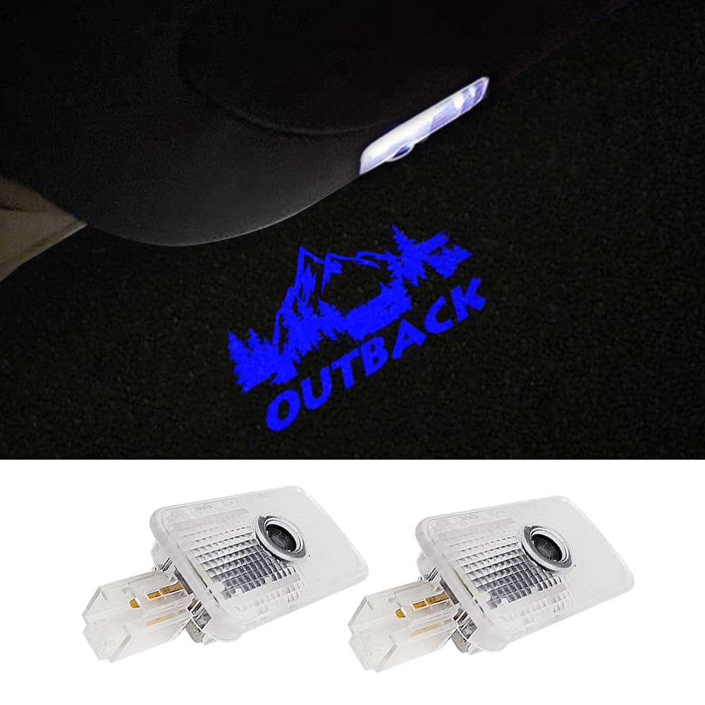 uunonaha Outback LED Car Door Logo Lights - 2 pcs Courtesy Projector, Aluminum, Outback-Blue-HD, Compatible with Forester