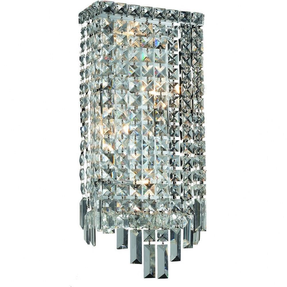 Elegant Lighting 2033W8C/RC Maxim Collection 4-Light Wall Sconce Royal Cut Crystals with Chrome Finish
