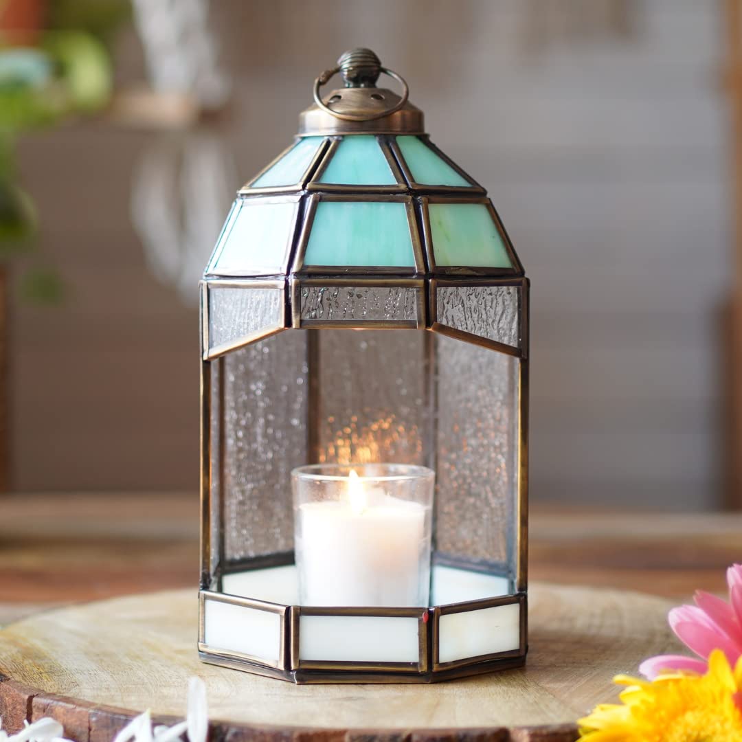 Behoma Hut Temple Lantern for Home Decoration for Table-top, Wall-hanging, Modern Candle & Tealight Holder gifting, Antique Bras