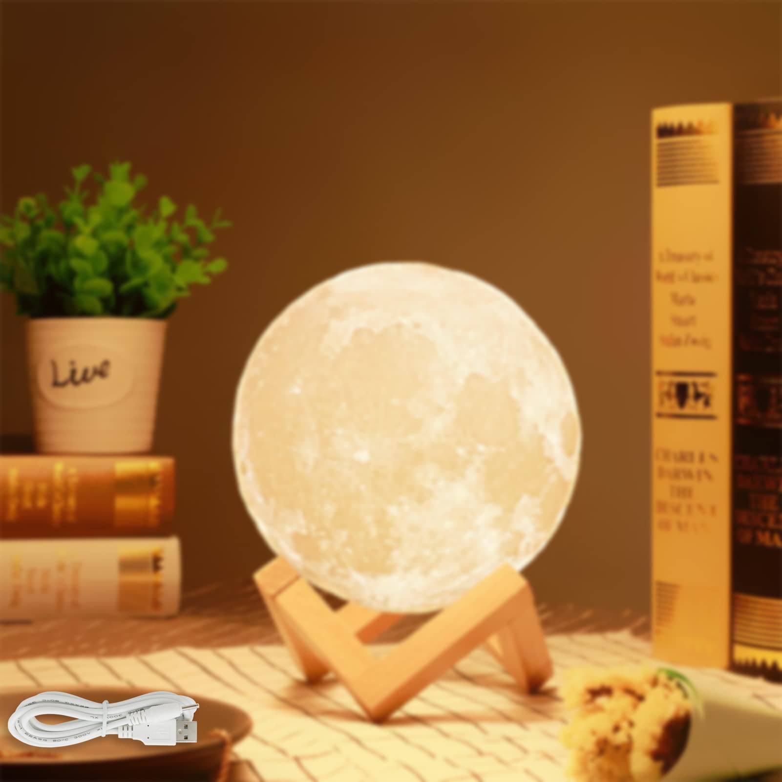 Pdeey Charger Replacement For Mydethun/Hyodream/Brightworld Moon Lamp Night Light, Usb Charging Cord 5 Ft (2-Pack)