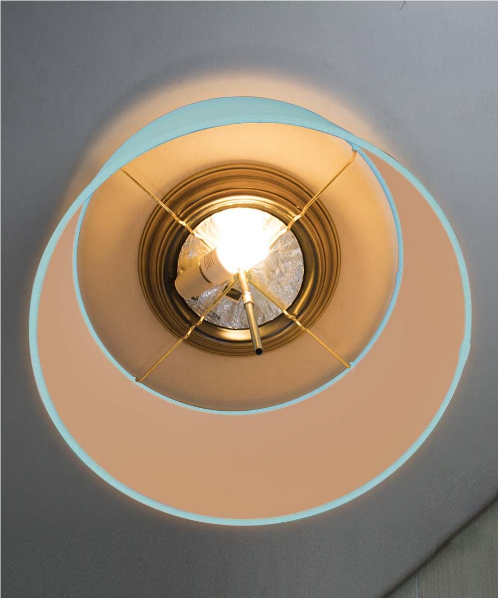 Moderne Flush Mount Conversion Kit 16'' W Textured Oatmeal Hardback Drum Lampshade