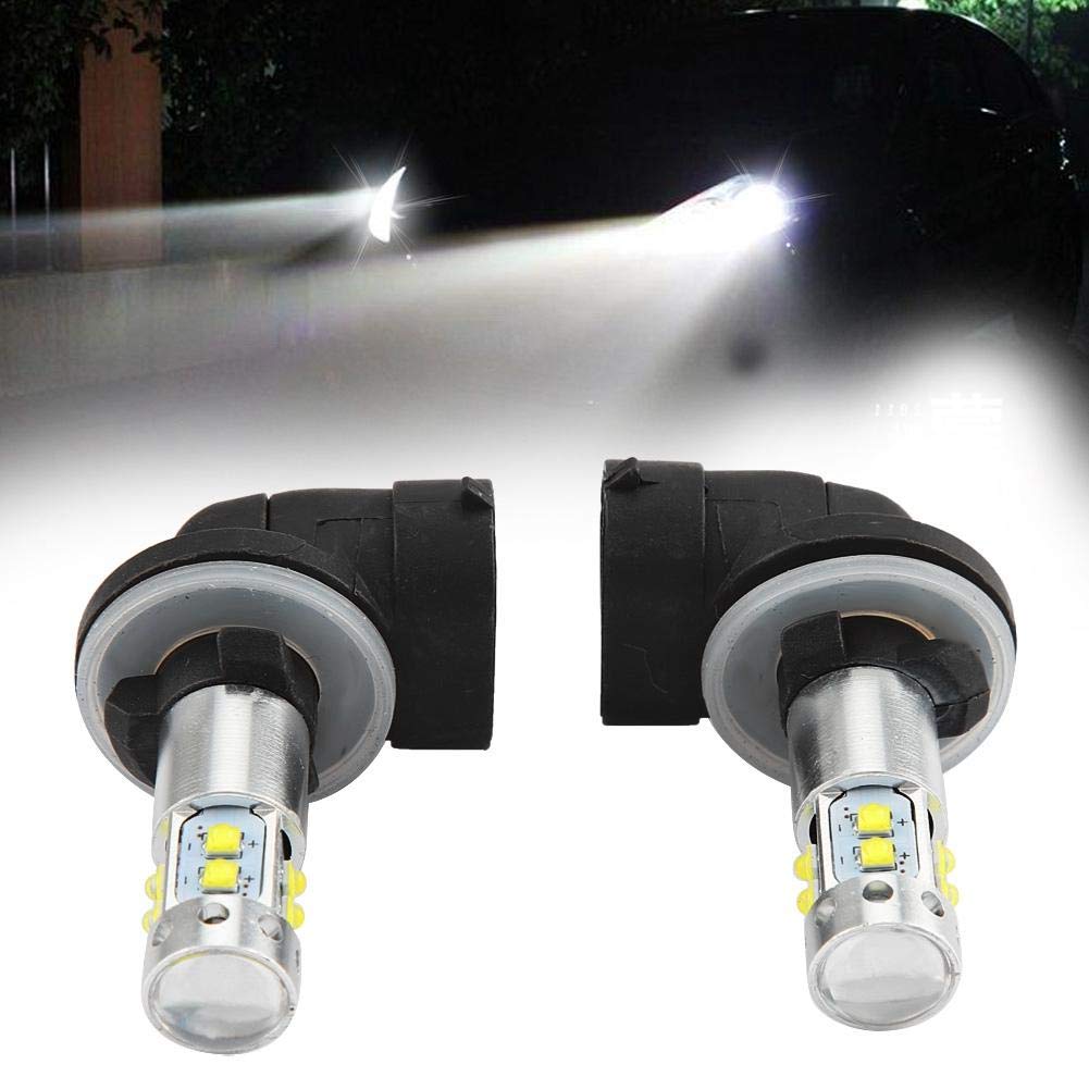 2Pcs Led Light Bulb Replacement For Accent, 12-24V 50W 1800Lm / Bulb 6000K Super White High Power Bright Led Fog Daytime Light B