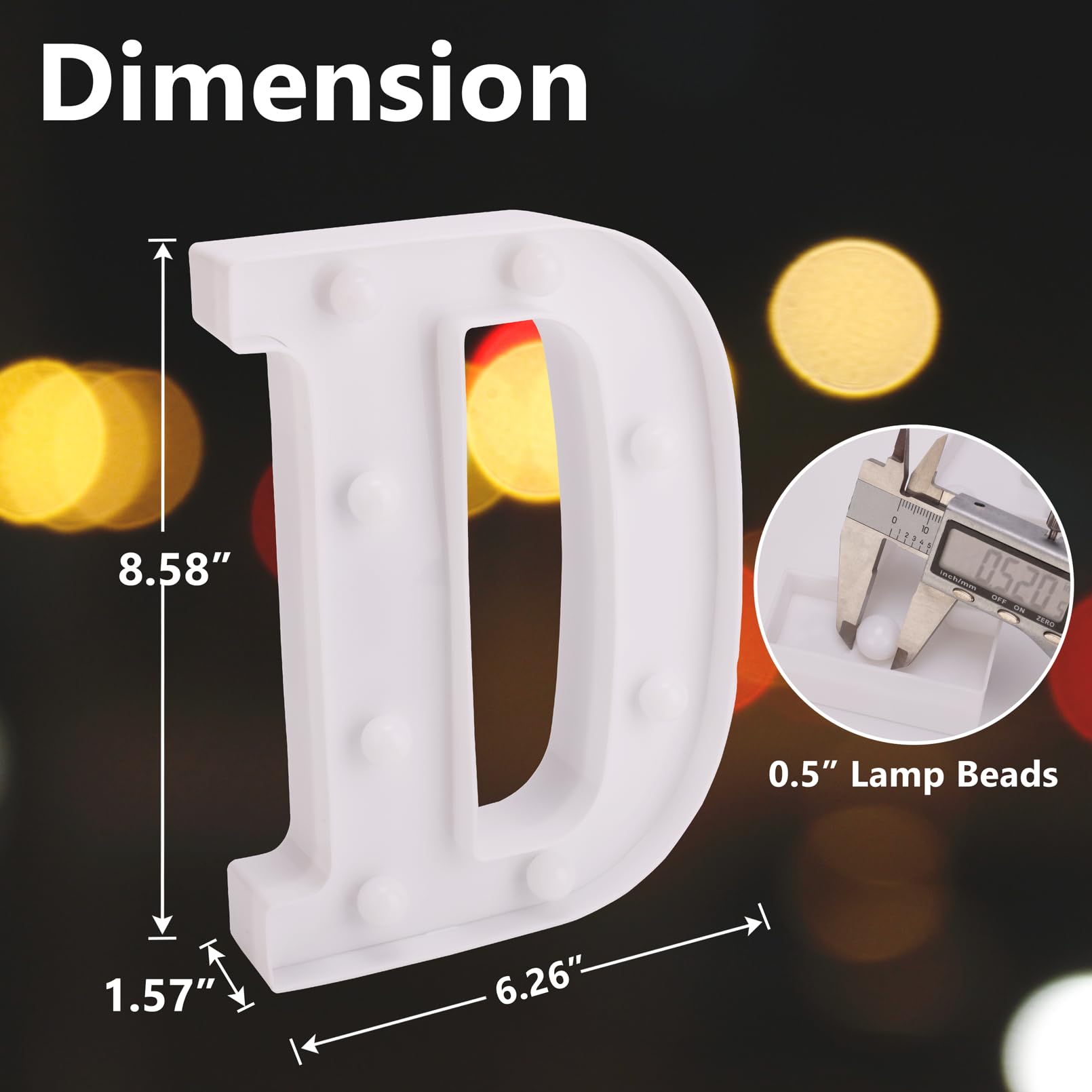 Tronsboo Led Marquee Sign Light Up Letters, Alphabet Light Up Letters Sign, Battery Powered Led Letter Lights For Night Light, Wedding, Birthday, Party, Christmas Or Home Decor (Letter D)