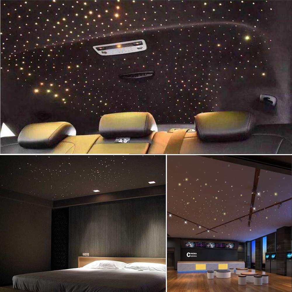 AKEPO Fiber Optic Star Ceiling Light Kit, RGBW Sound Sensor, 16W, 13.1ft, 335pcs Multicolor Fiber Optic Cable, APP & Music Control