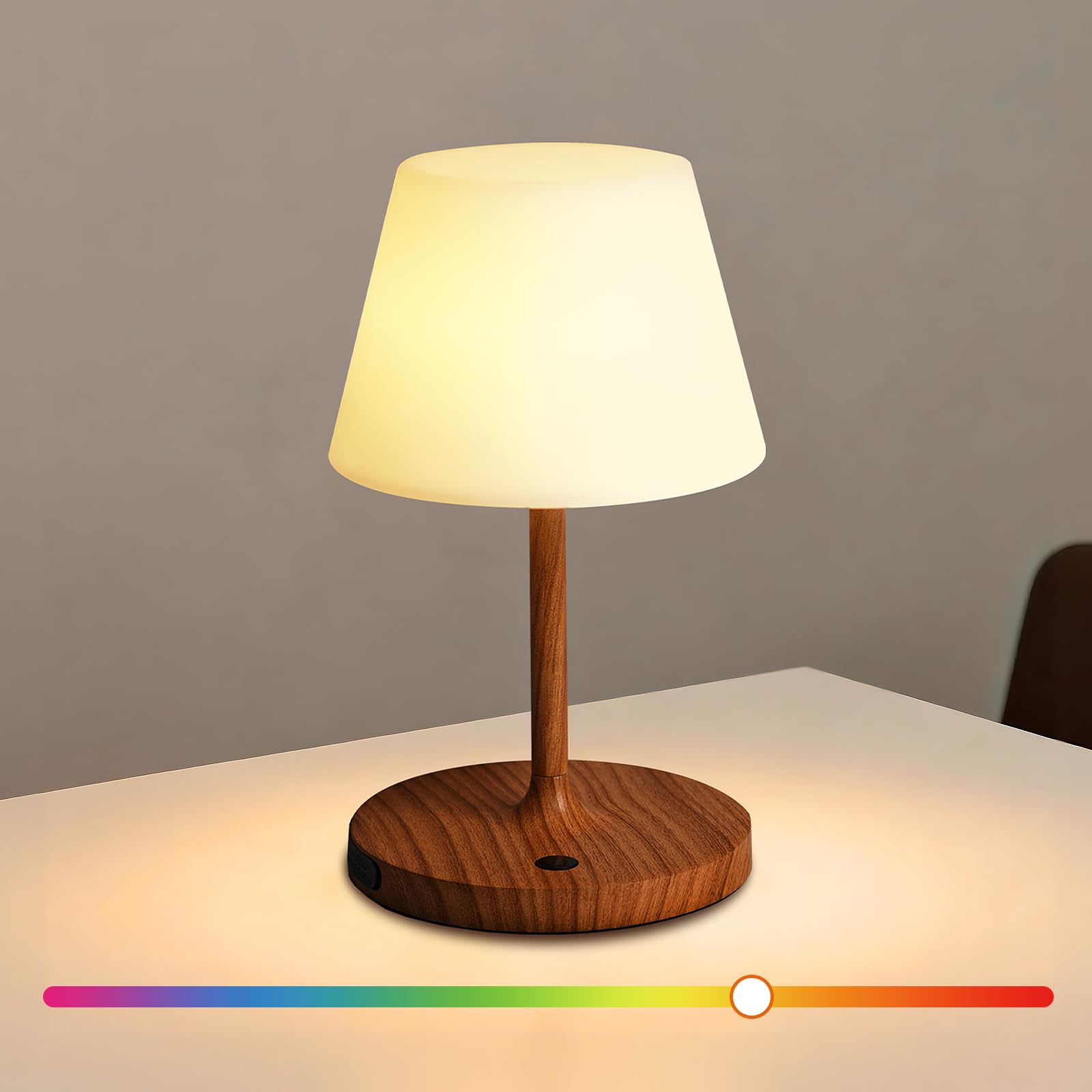 Artin-X RGB Aluminum Cordless Table Lamp  Waterproof Portable LED Desk Light with 4000mAh Battery  Stepless Dimmable Night Lamp for Outdoor  Bedroom  Camping  Restaurant  Office