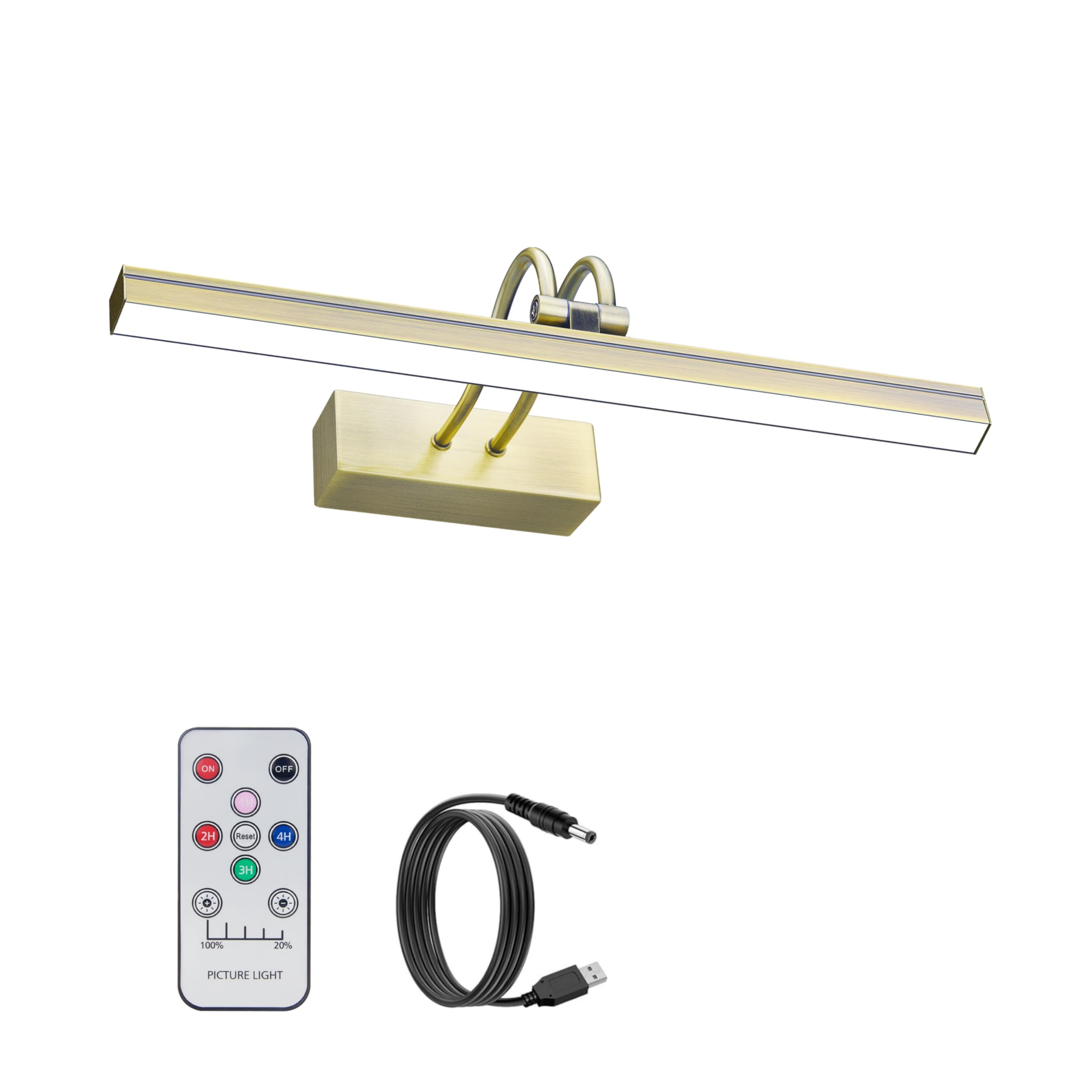 FUNCHDAY Picture Light Wireless, 13 Rechargeable Battery Operated Picture Lights with Remote Timer, 280LM Dimmable Gallery Light