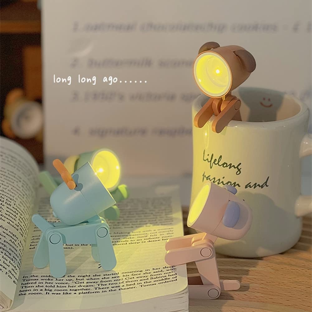 SpassLeben Cute LED Night Light for Kids, Pink Dog Table Lamp, Decorative Nightstand Light, Ideal Birthday Gift, Mini Size