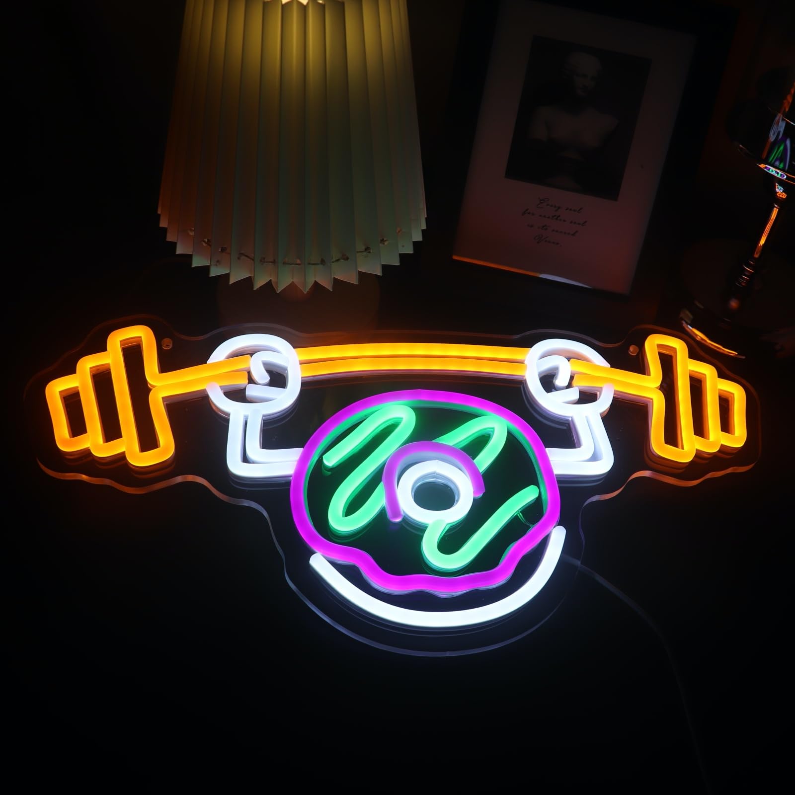 Donut Weightlifting Neon Sign Donut Does Gym Decor Neon Light Custom Neon Sign  Gym Donut Funny Neon Sign For Bedroom Game Room Nursery Room Decor  Donut Art Led Light Christmas Birthday Gift