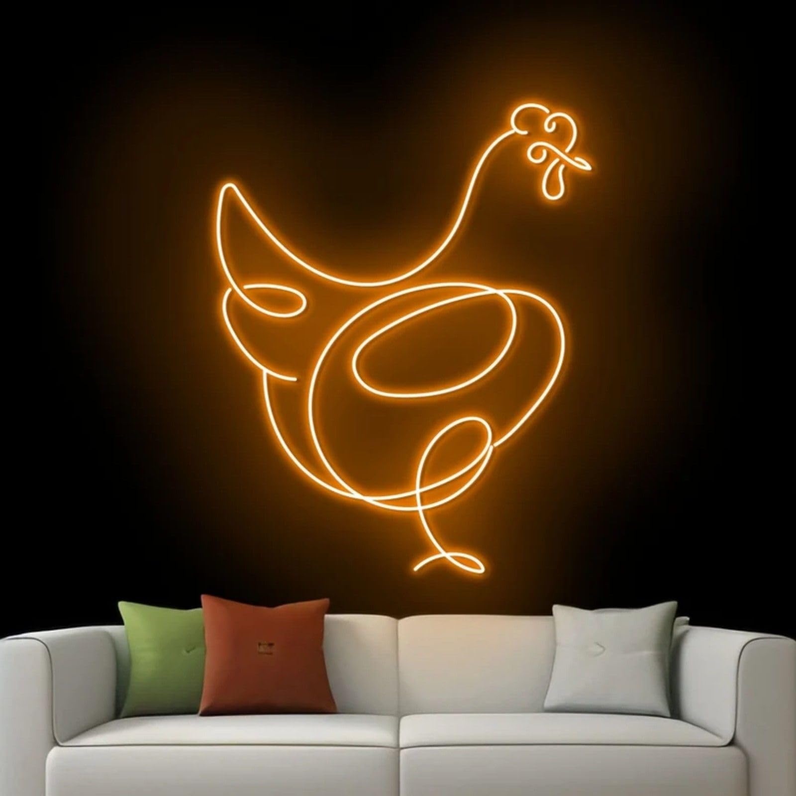 Chicken Neon Wall Sign  Rooster Led Neon Sign  Animal Neon Wall Light  Wild Life Led Wall Light  Hen Home Room Decor For Party Gift Living Room Bedroom Birthday Christmas Thanksgiving Wedding Bar