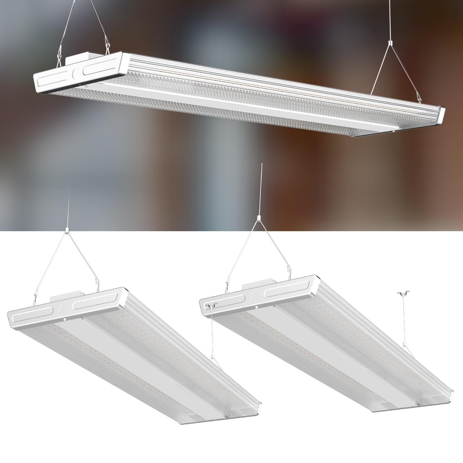 Lightdot 4FT LED High Bay Shop Light, 100-277V?Driver Equipped?, 260W [Eqv.1000W] 5000K Linear Hanging Light for Warehouse Diamo