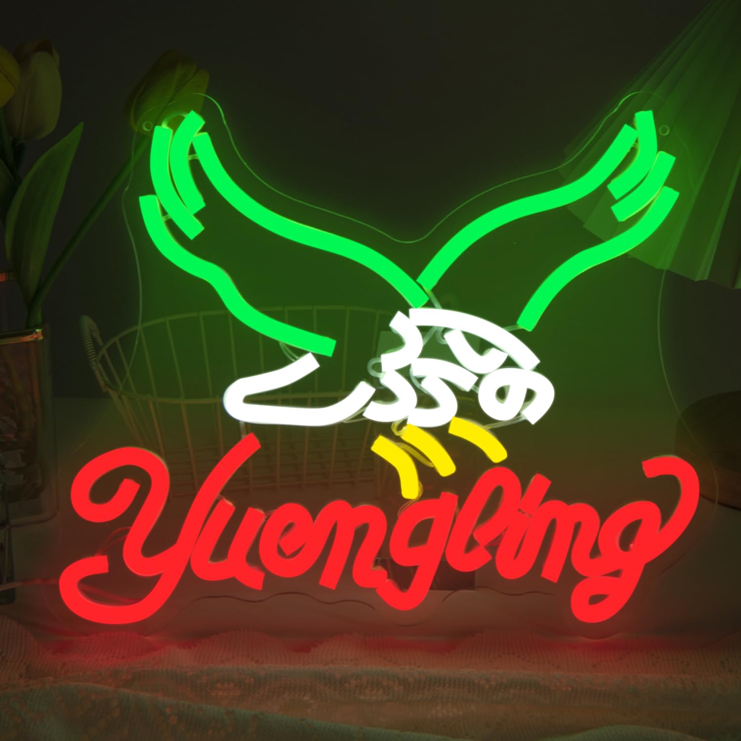 YvuYamg Neon Sign - Dimmable Acrylic Wall Decor for Bar, Man Cave, Bedroom - Red