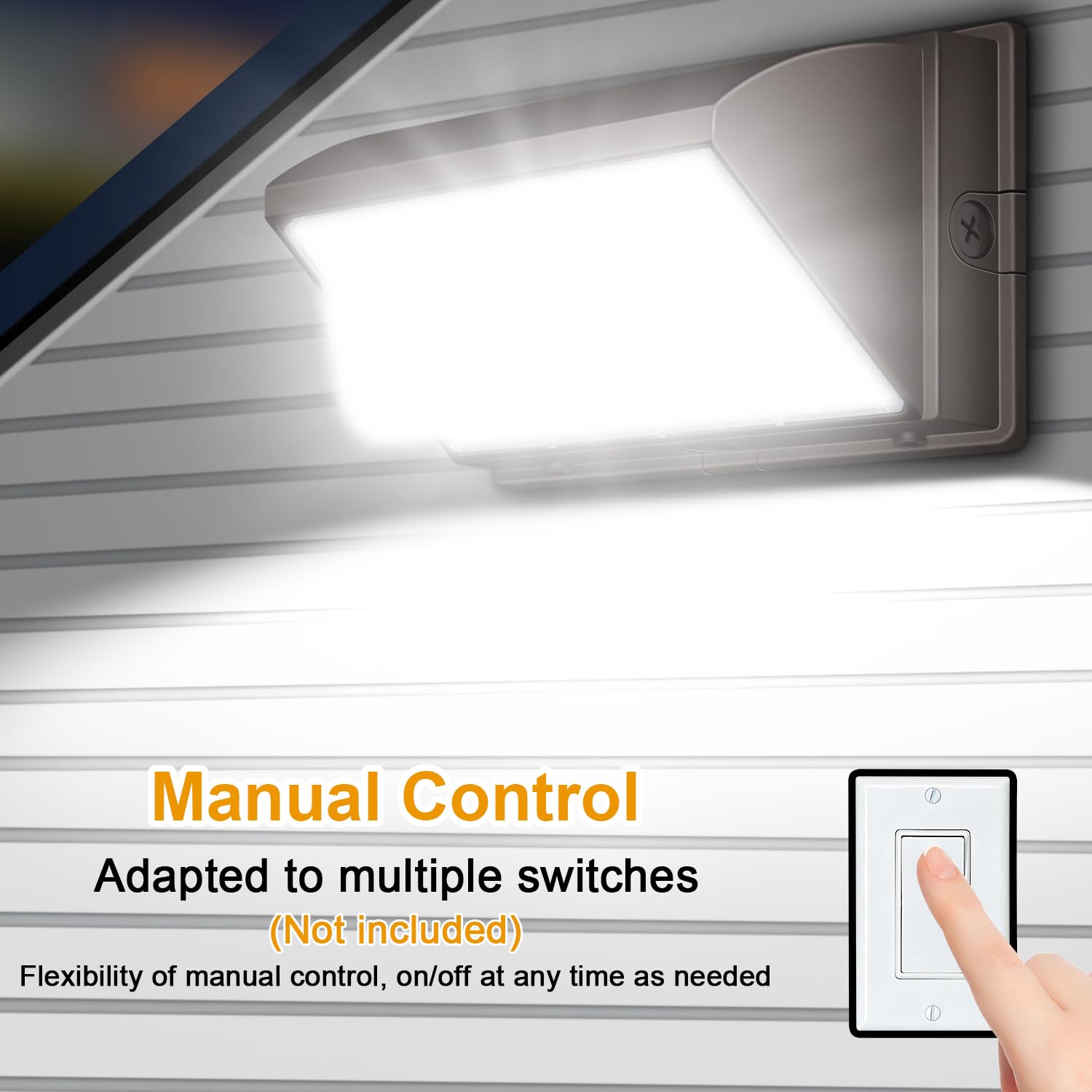 BIRITALO LED Wall Pack Light 120W 18000LM IP65 Waterproof Outdoor Security Lighting - Brown, Model 1800, 110V-277V