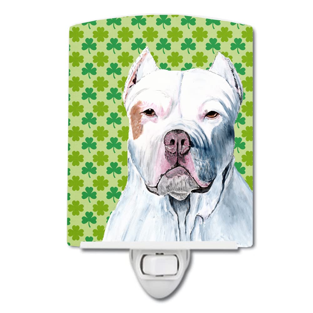 Carolines Treasures Ceramic Night Light, Pit Bull St. Patricks Day Design, 6x4x3 inches, Multicolor, Model SC9301CNL