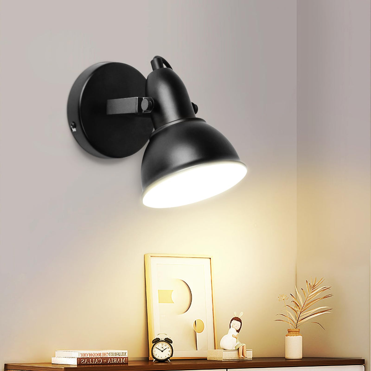 HiBay Flexible Track Lighting Fixtures Black, Industrial Ceiling Wall Spot Lights Kit, LED 1-Light Spotlights for Kitchen Bedroo
