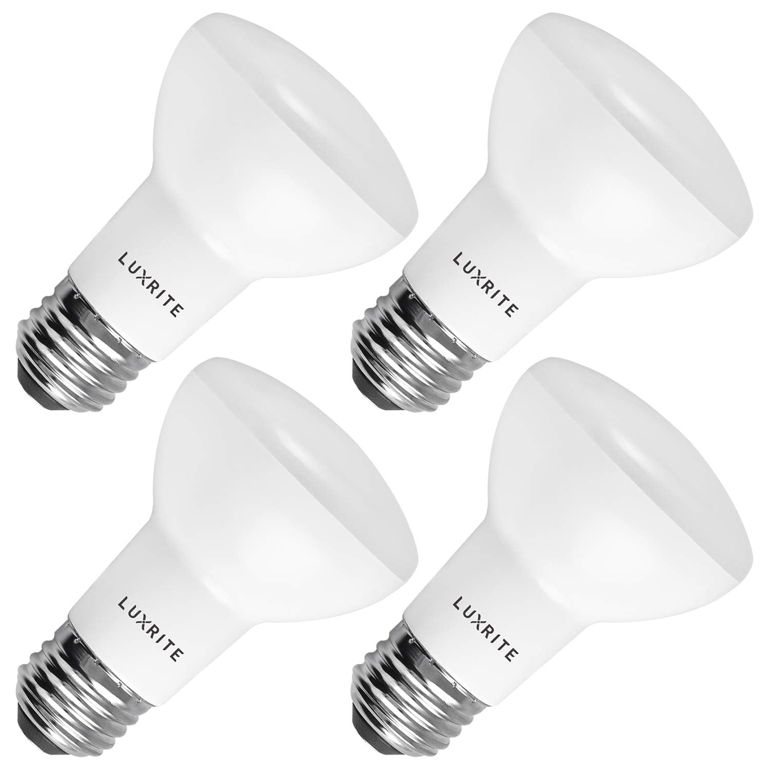 LUXRITE BR20 LED Bulb 45W Equivalent Dimmable 460 Lumens 4000K Cool White 6.5W Energy Star 4 Pack E26 Base