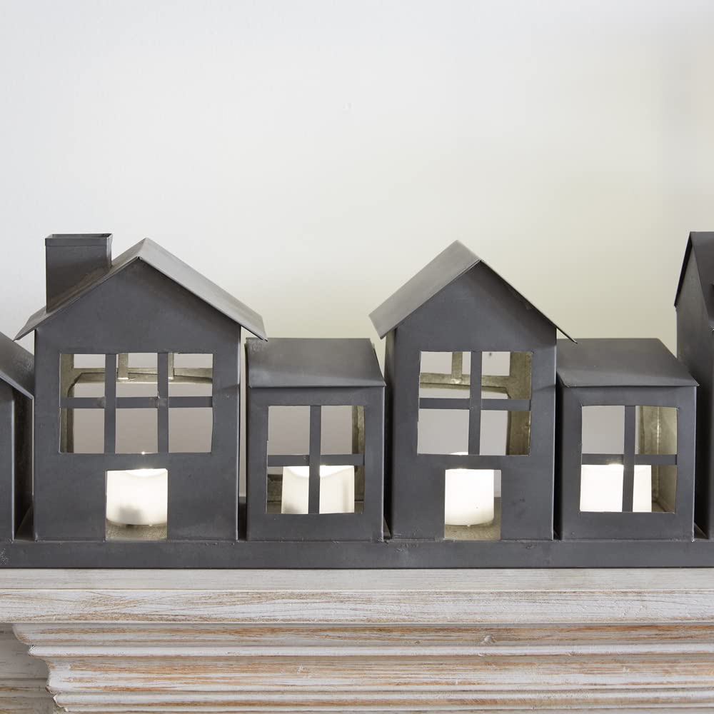 Ctw Home Collection Metal Village Christmas Luminary, 24-Inch Width, Holiday Season Decoration