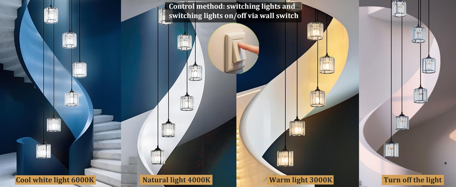 Meimond Modern Crystal Pendant Light - 21 Lights Raindrop Chandelier for High Ceilings, Black Metal, Model LTD-10