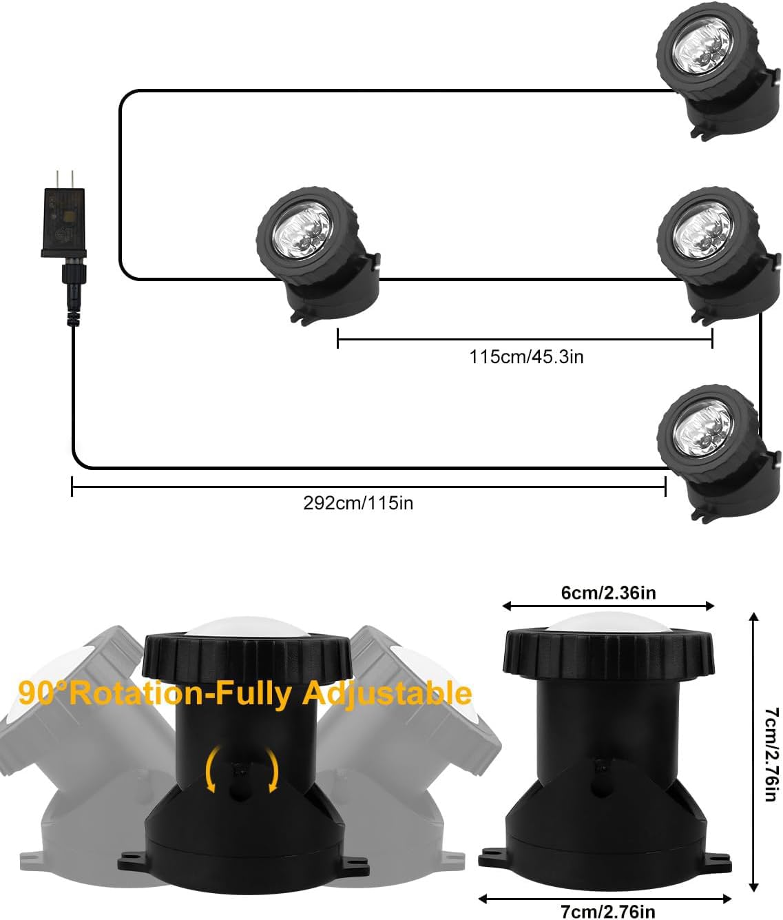 Crepow Rgb Underwater Pond Lights - Bluetooth Controlled Led Spotlights For Garden & Pool (Set Of 4)