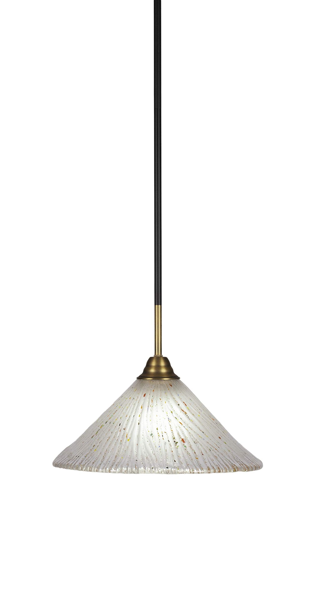 Toltec Lighting Paramount 1 Light Mini Pendant in Matte Black & Brass (3401-MBBR-701)