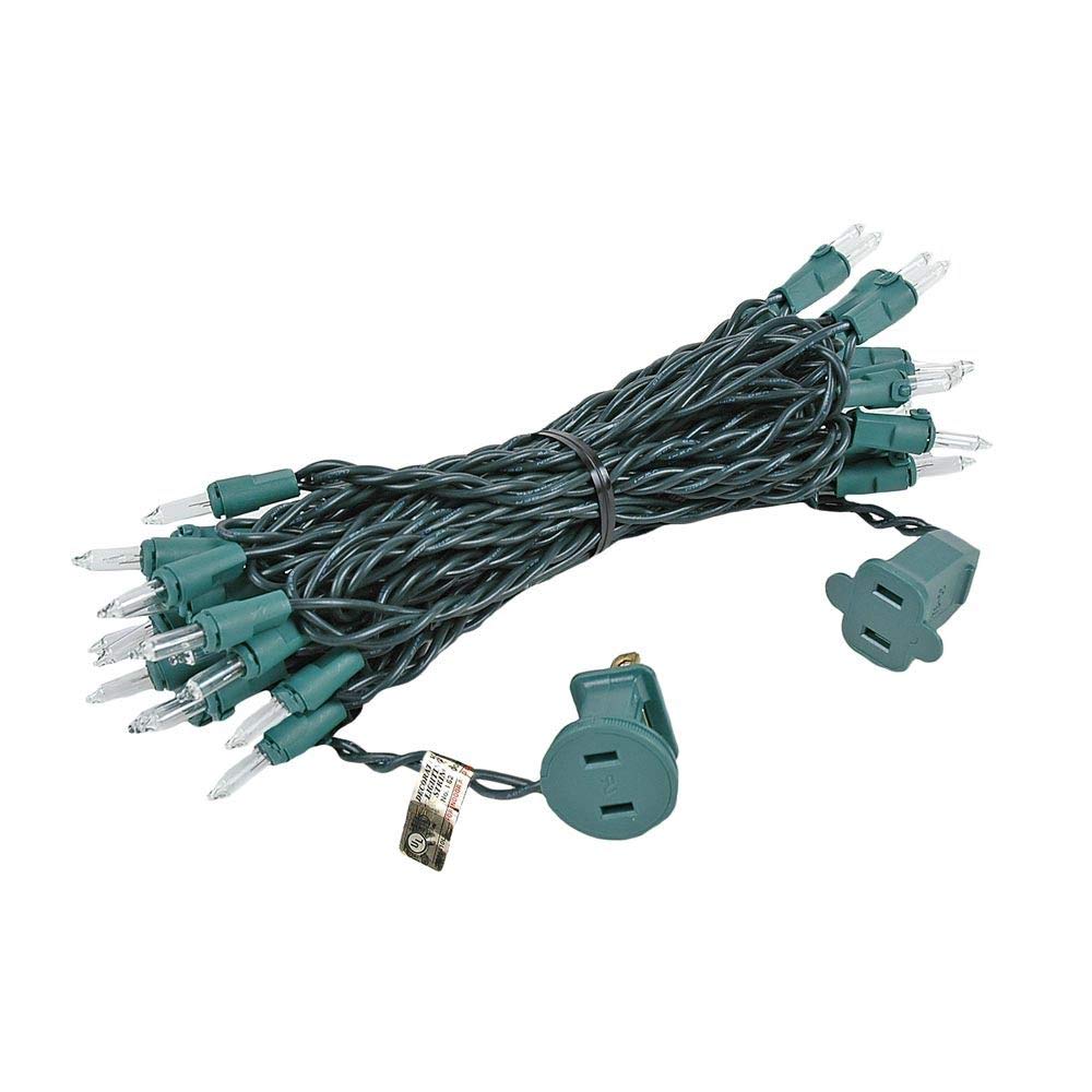 Novelty Lights 35 Light Clear Christmas Craft Mini Light Set, Green Wire, 17' Long