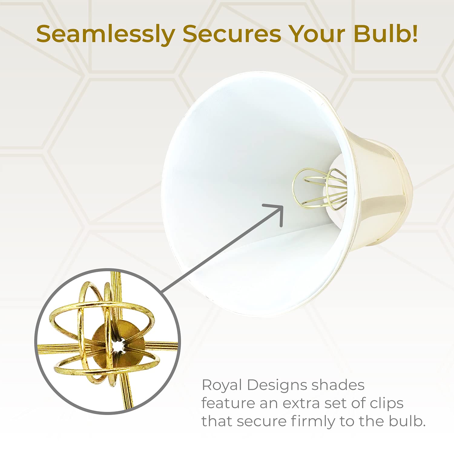 Royal Designs, Inc. True Bell Lamp Shade With Flame Clip Fitter, Bs-704Fc-6Eg-2, Eggshell, 3.5 X 6 X 6.25, Set Of 2