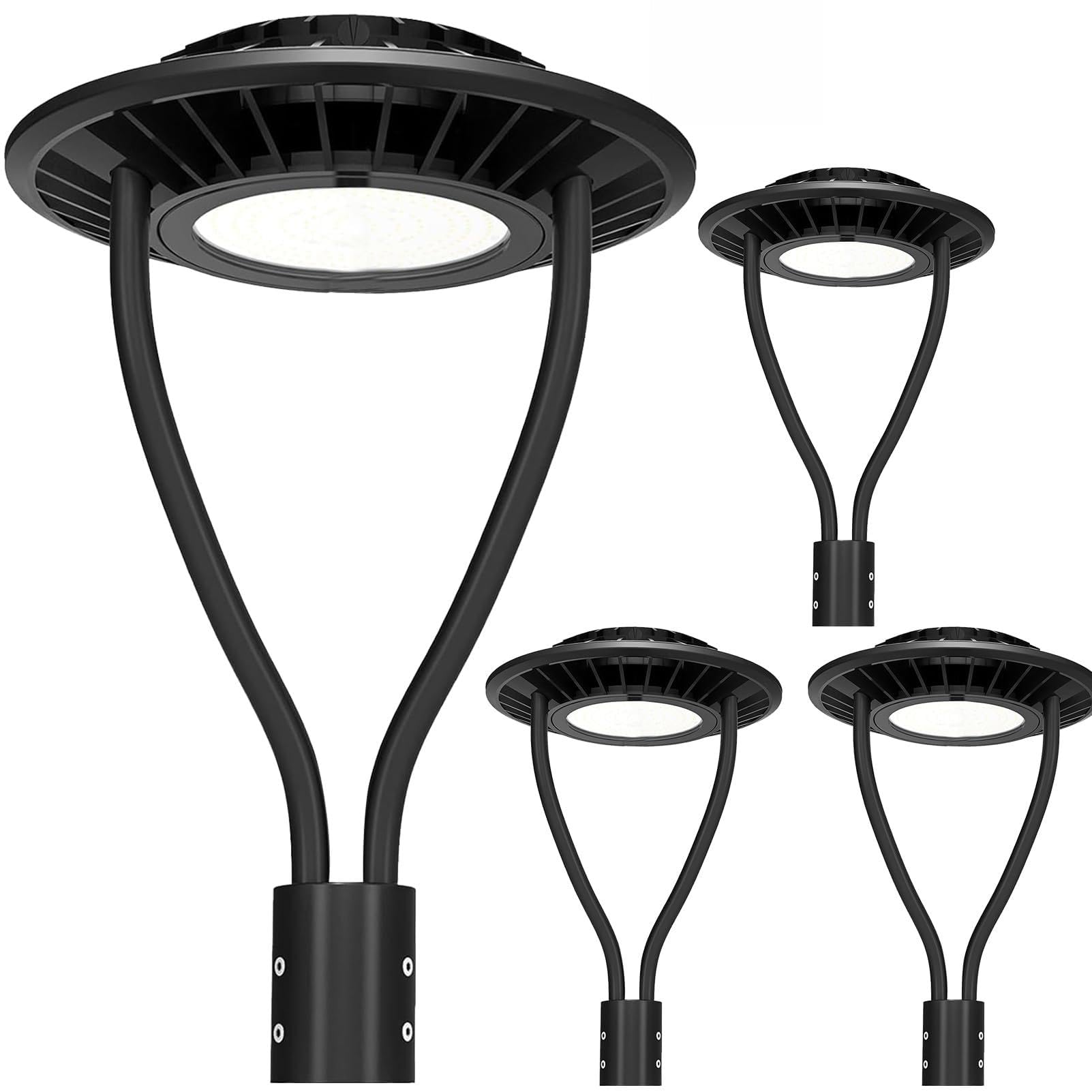 Lightdot LED Post Top Lights 150W Circular Area Light 22500Lm 5000K LED Parking Lot Light with Photocell  Outdoor Pole Lights Fixture for Garden Yard Street Lighting - 4 Pack