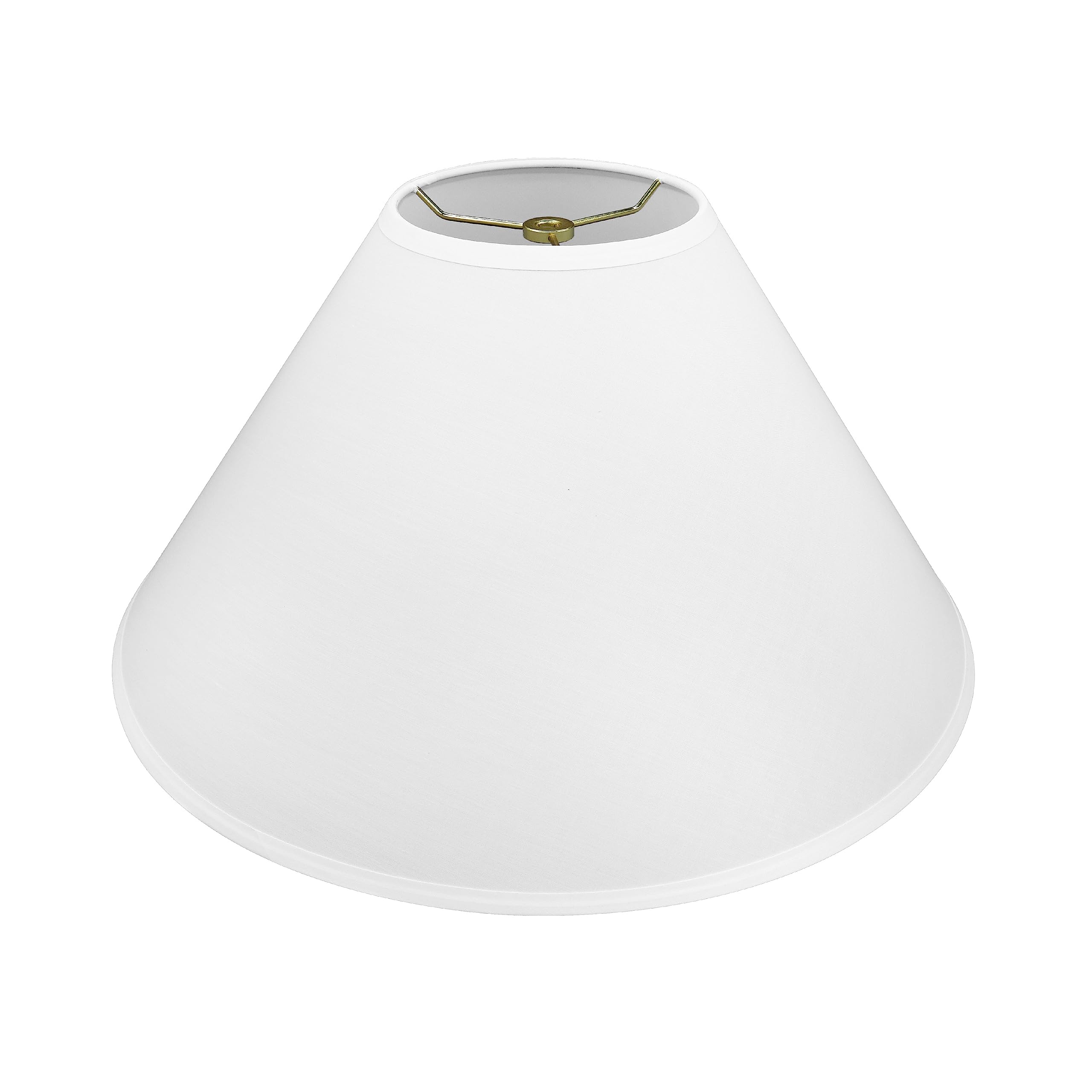 Aspen Creative 32206A, Empire Spider Lamp Shade, White, 6&quot; Top x 19&quot; Bottom x 12&quot; Slant Height