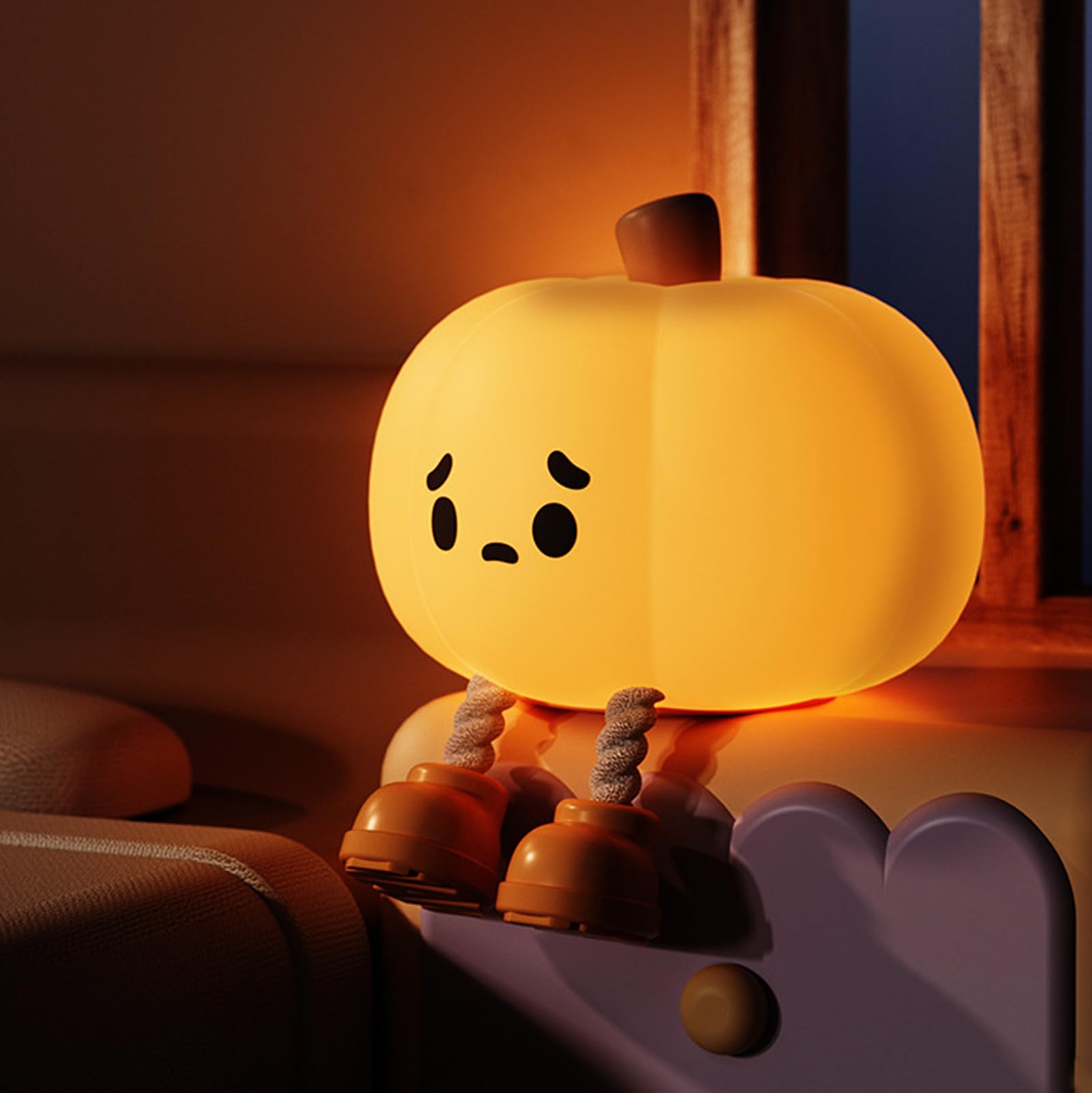 Hpydiy Pumpkin Night Light Orange Pumpkin Soft Silicone ChildrenS Night Light With 3-Gear Brightness Adjustment Rechargeable Room Decor And Ideal Gift