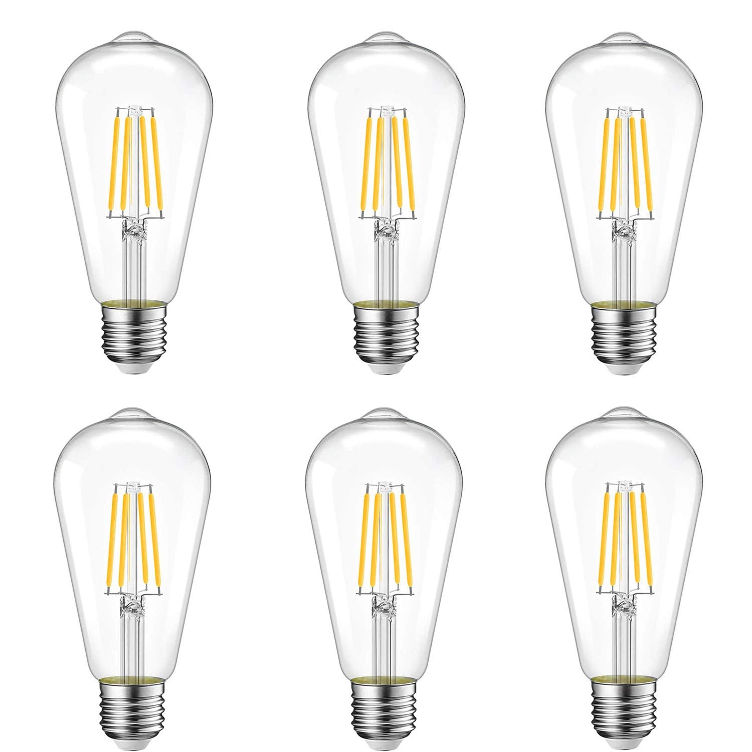 Livemax Dimmable Vintage Edison Led Bulb,Antique 40W Vintage Edison Bulb,E26 Light Bulb Led Bulb 400 Lumens Warm White 2700K,Pac