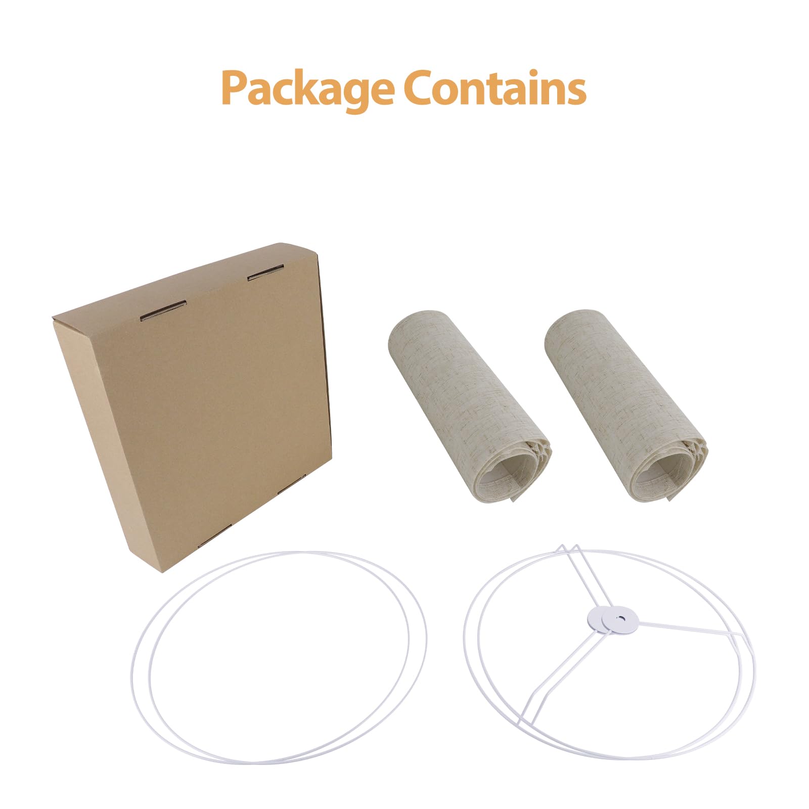 Filltown Drum Lampshades Set of 2, Beige Fabric, 12.6in Diameter x 8.3in High, Easy Assembly, For Table and Floor Lamps