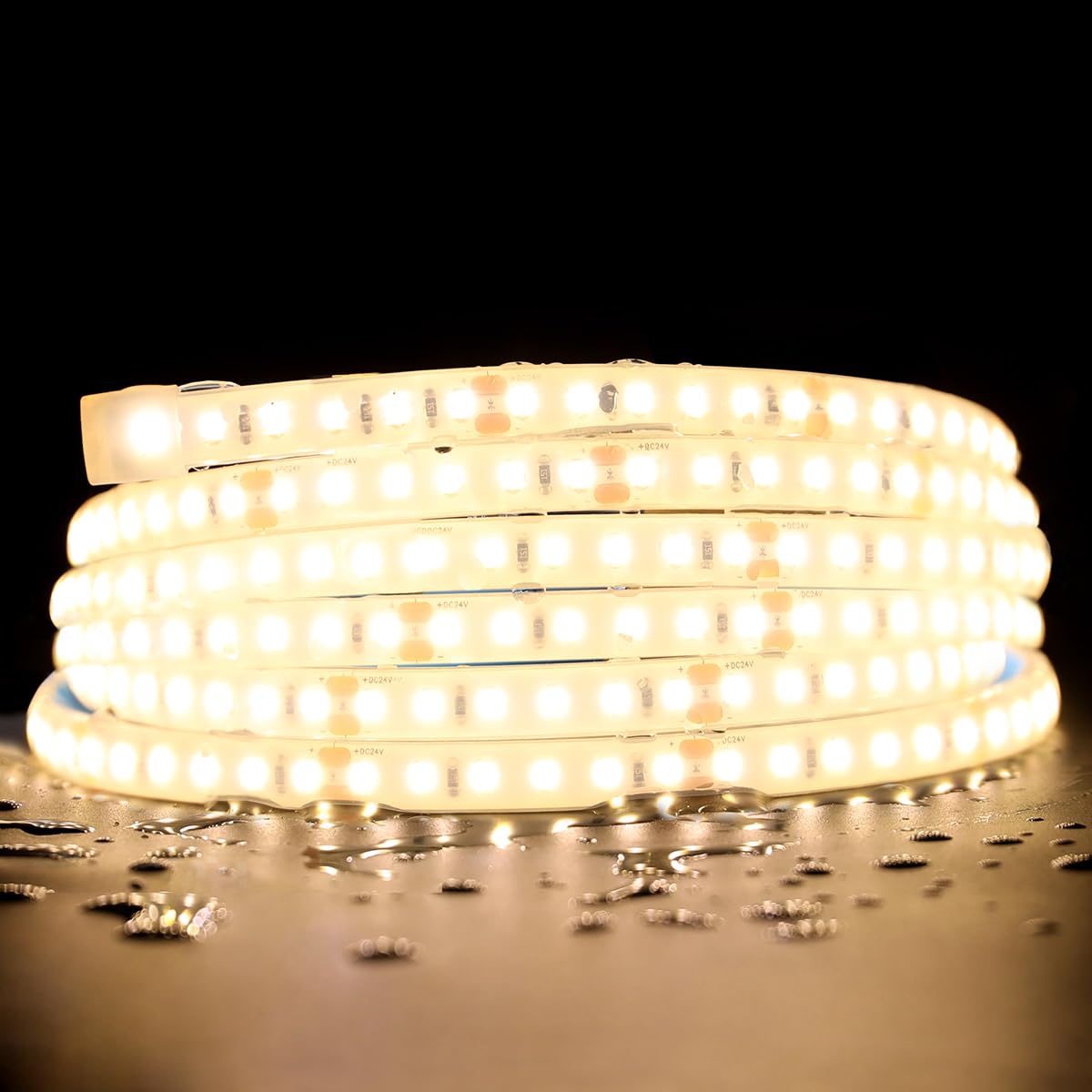 Superlightingled Dc24V 3000K White Led Strip For Sauna Lighting  Flexible Long 5M 16.4Ft 120 Leds/M High-Temperature Resistant Ip68 Waterproof Led Strip Light For Steam Room (3000K Warm White)