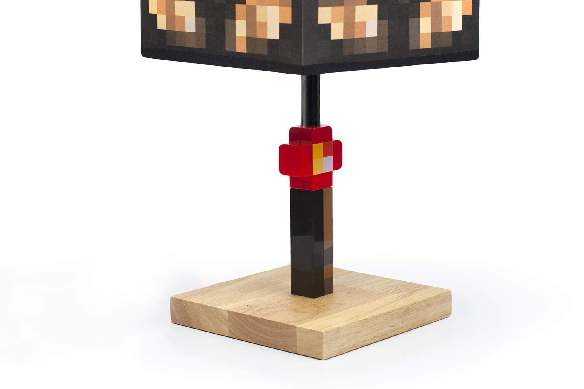 Minecraft Glowstone 14 Inch Corded Desk LED Night Light - Decorative, Fun, Safe & Awesome Bedside Mood Lamp Toy for Baby, Boys,