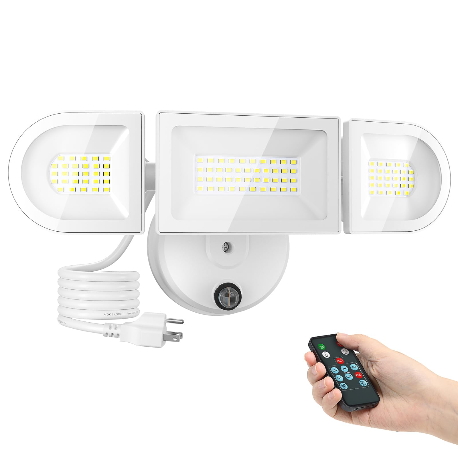 Imaihom 65W Dusk To Dawn Led Flood Light, 6500Lm, Waterproof, Remote Control, 3 Heads