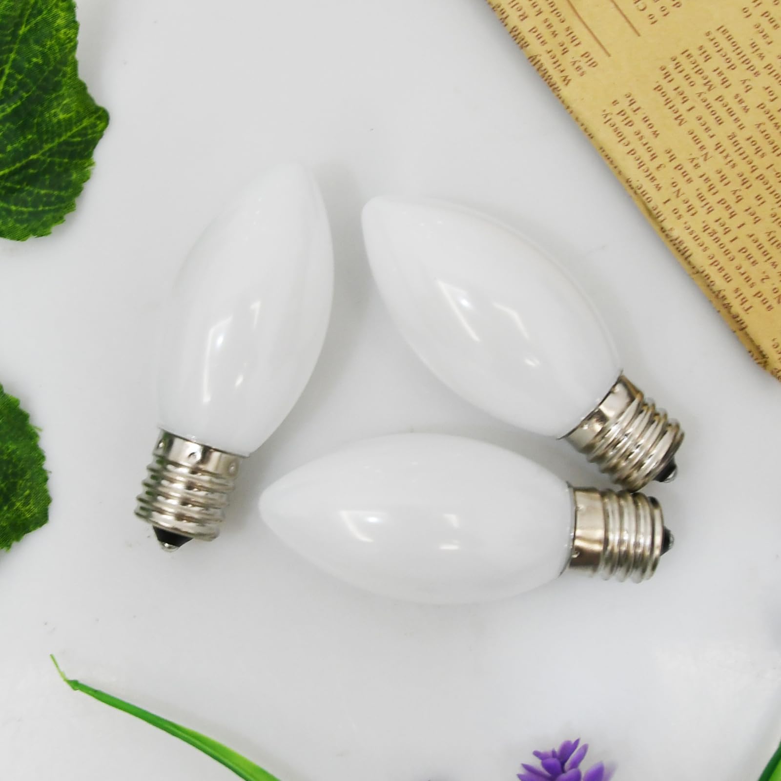 Sunsgne 25 Pack C9 Incandescent Christmas Light Bulbs, 7 Watt Night Light Bulbs For Outdoor String Lights, Candle Lamps, Night L