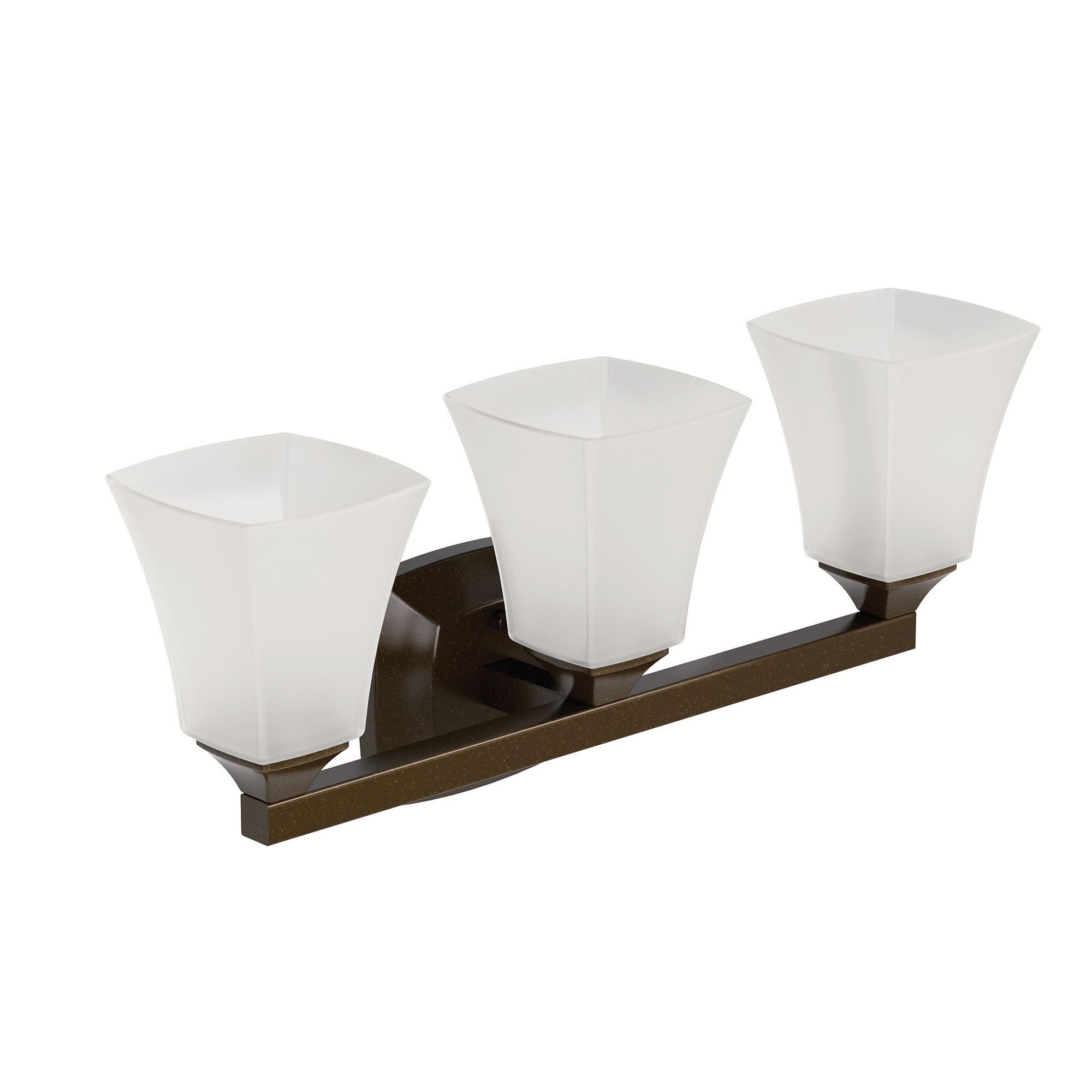 Moen Yb5163Orb Voss 3-Light Dual-Mount Bath Bathroom Vanity Fixture With Frosted Glass  Oil-Rubbed Bronze