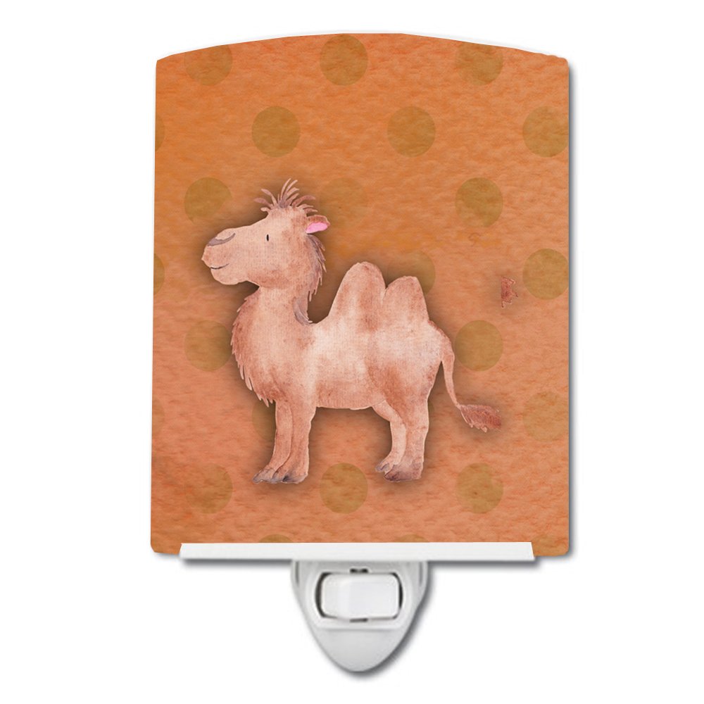 Carolines Treasures BB7393CNL Polkadot Camel Watercolor Ceramic Night Light Compact, ULCertified, Ideal for Bedroom, Bathroom,