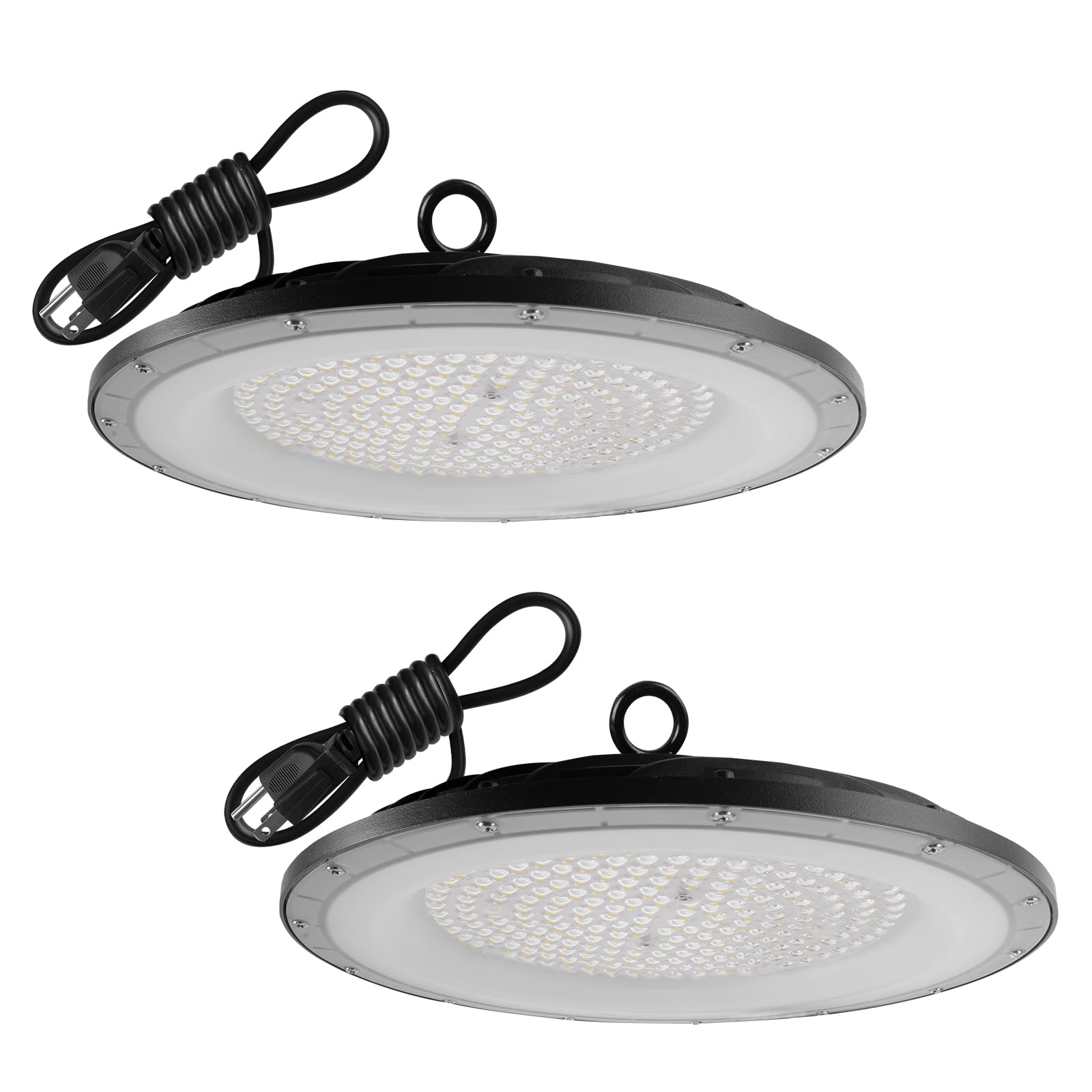 2 Pack UFO LED High Bay Light,6500K 150W, Power Cord Included, High Bay LED Shop Lights,21000 LM High Bay LED Lights,IP65 Waterp