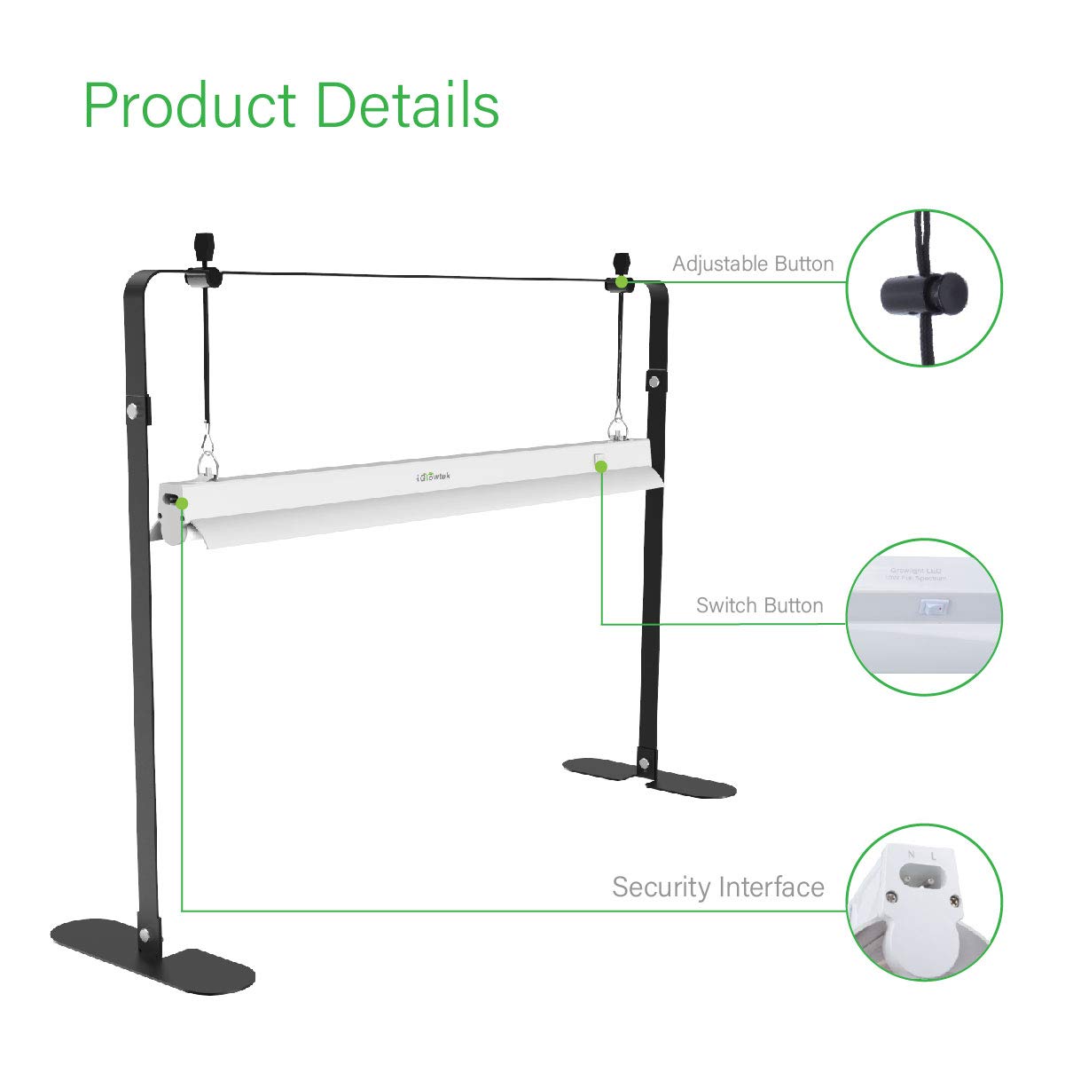 Igrowtek 2Ft Grow Light For Seed Starting,Led Grow Lamp For Indoor Plants,Seedling Grow Light With Stand,Seed Starter Light Kit