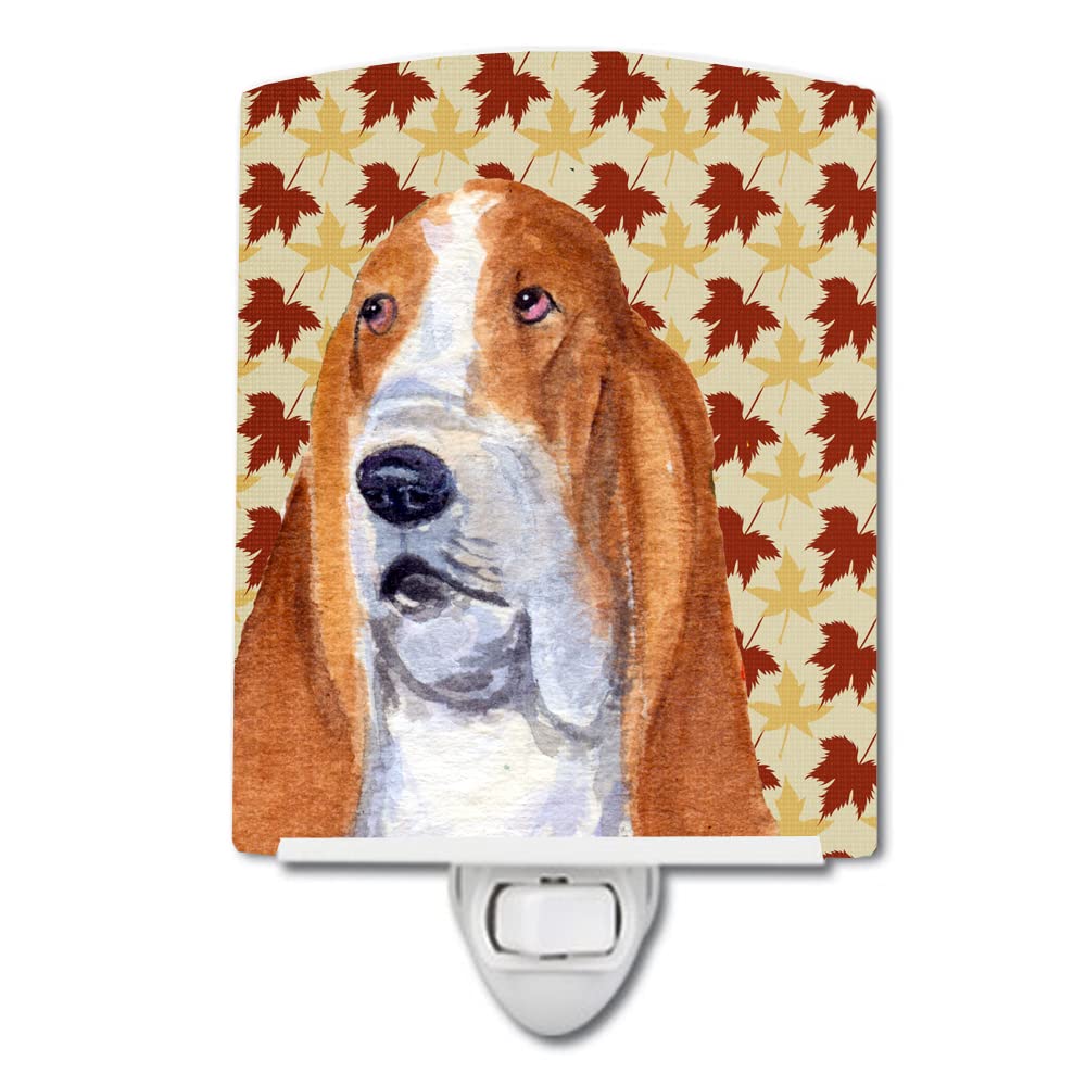 Carolines Treasures Ceramic Night Light Bulldog English Fall Leaves 6x4x3 Multicolor Model SS4328CNL